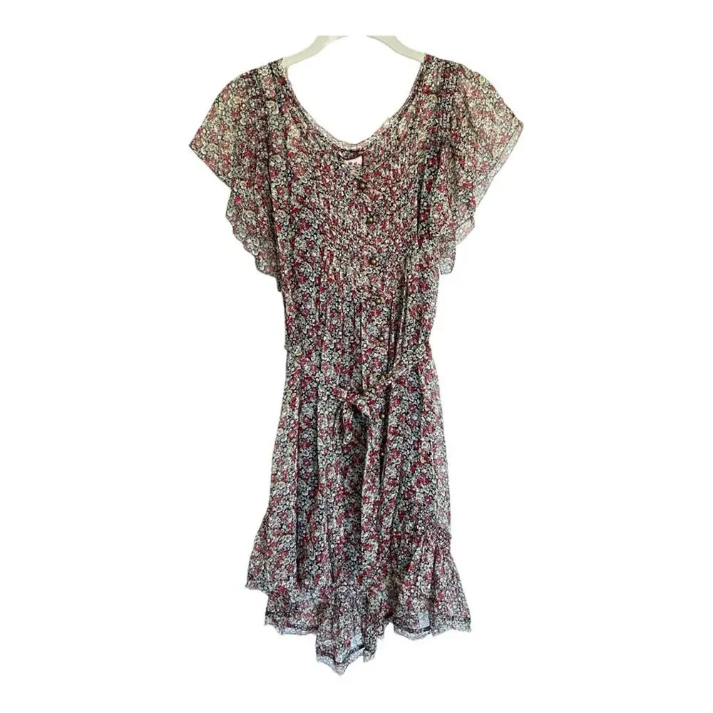 Juicy Couture Silk Felicity Floral Mini Dress in Cherry Size 0 NWT